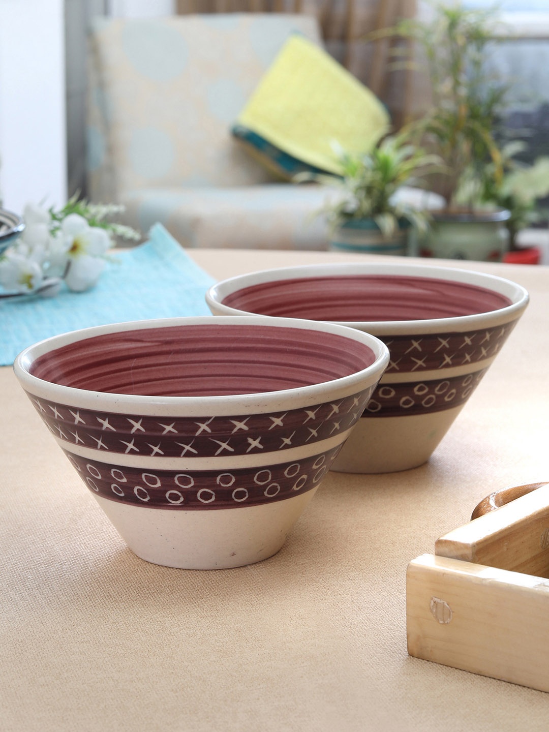 MIAH Decor Multicoloured Coffee Mugs Cum Serving Tea Cups Set, Multi