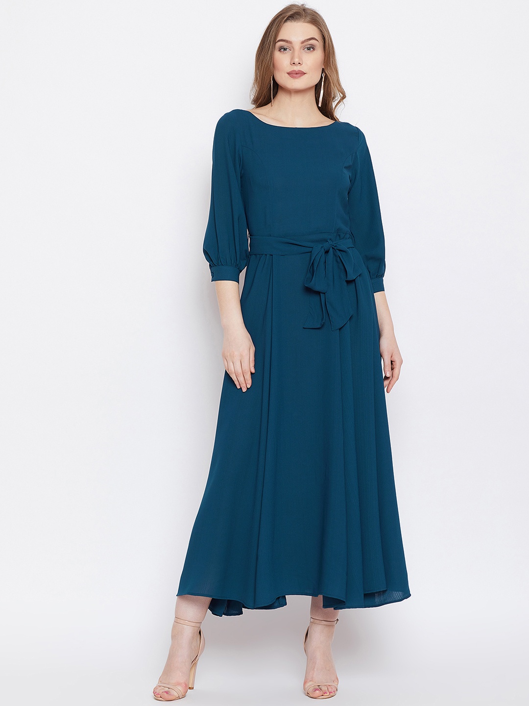 

PANIT Women Teal Fit and Flare Dress