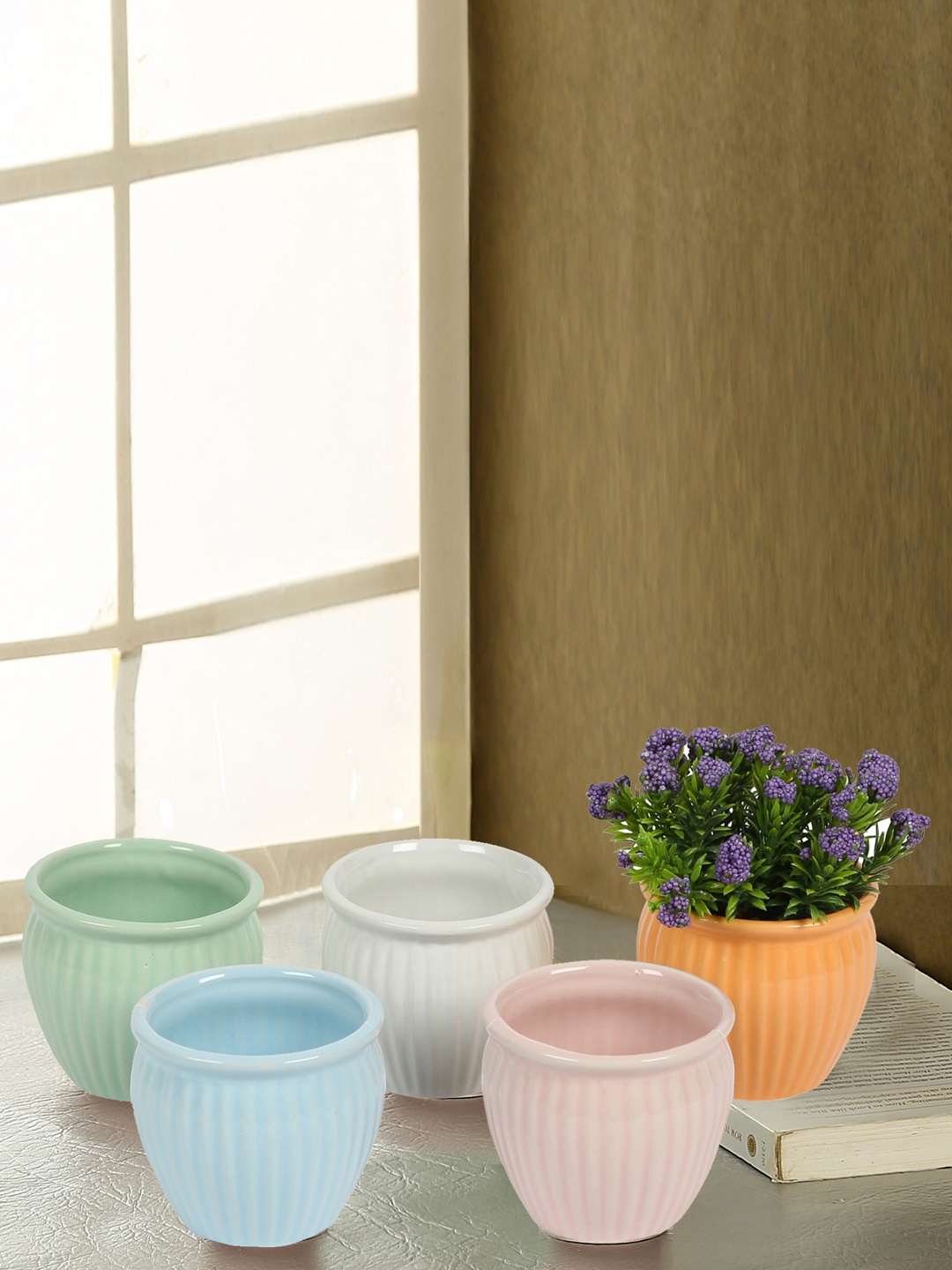 

Aapno Rajasthan Set of 5 Ceramic Planters, Multi
