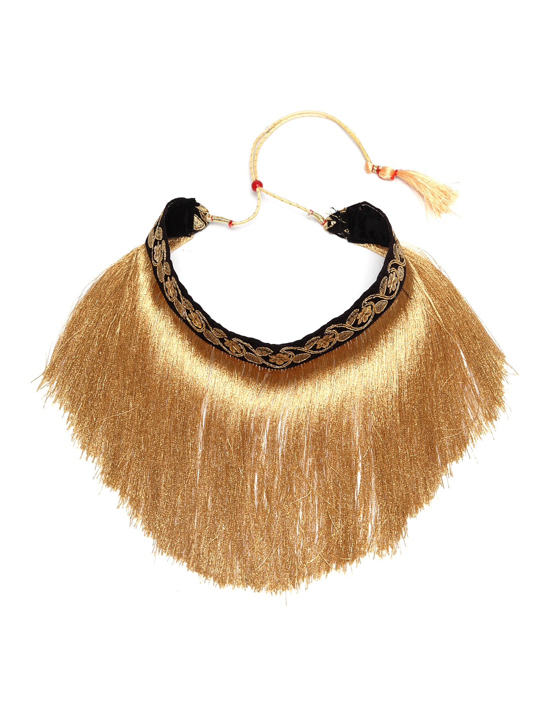 

Moedbuille Handcrafted Crochet Embroidery Work Silk Thread Choker Necklace, Gold