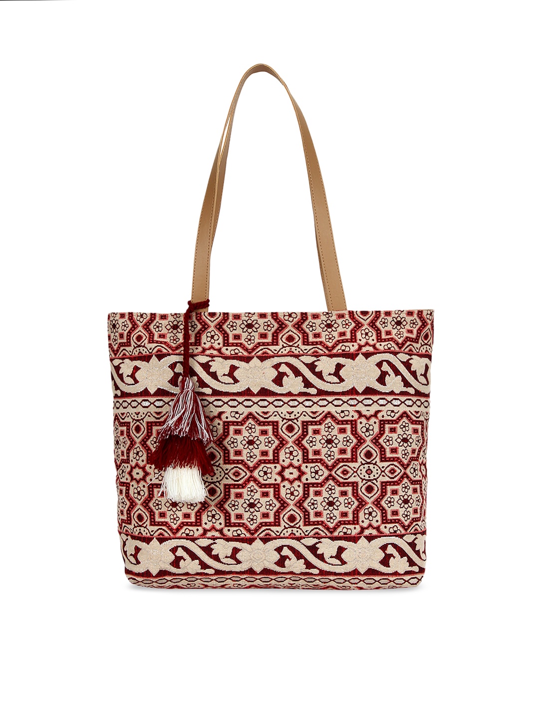 

Anekaant Beige & Off-White Self Design Shoulder Bag