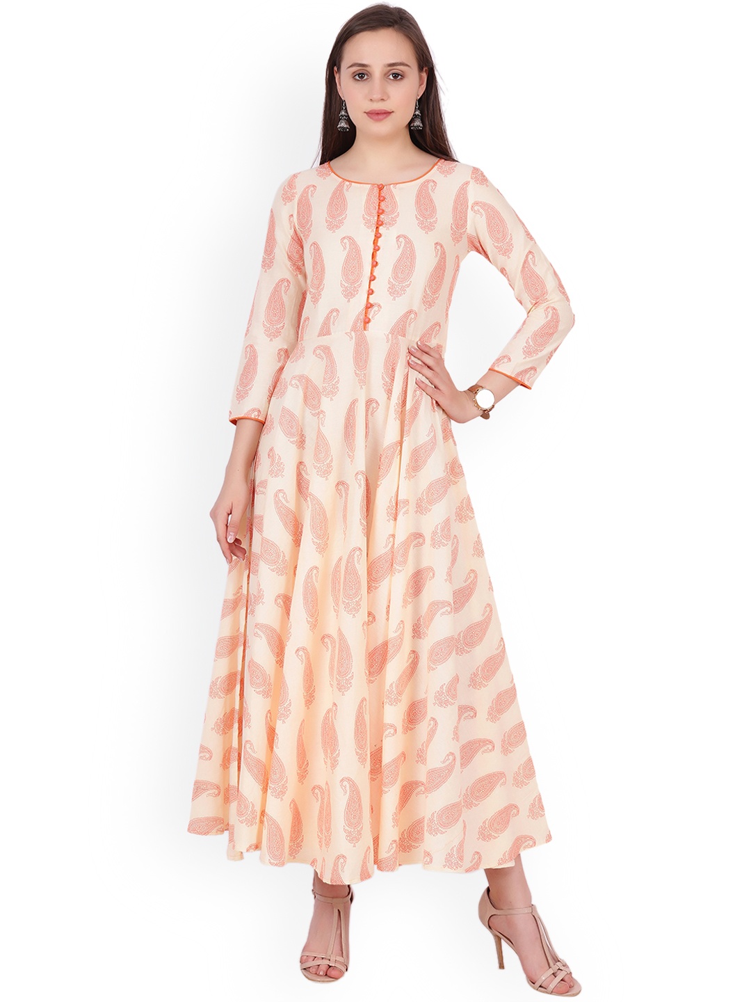 

SCORPIUS Women Off-White Printed A-Line Kurta