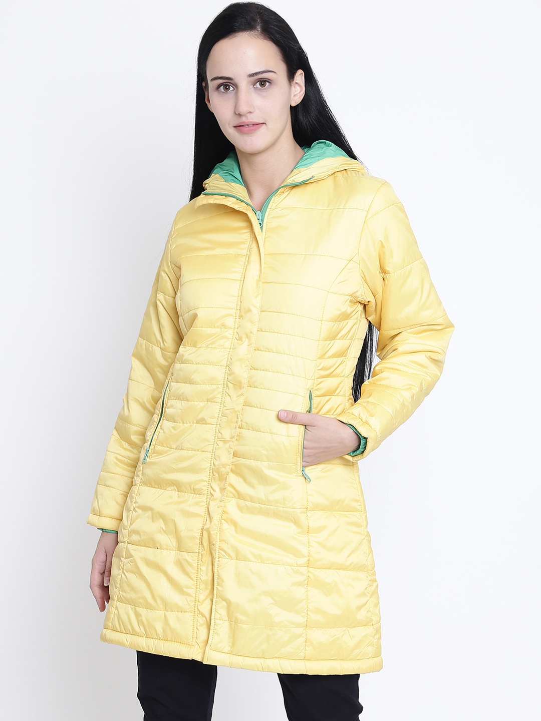 

Crimsoune Club Women Yellow Solid Puffer Jacket