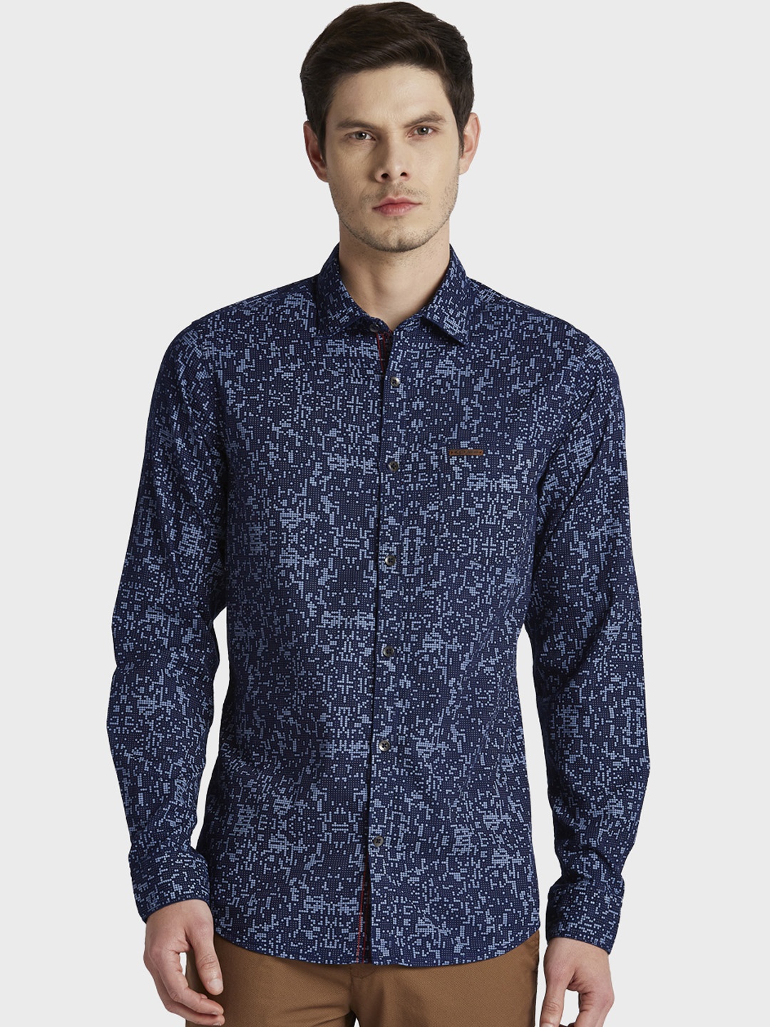 

ColorPlus Men Blue Regular Fit Printed Casual Shirt