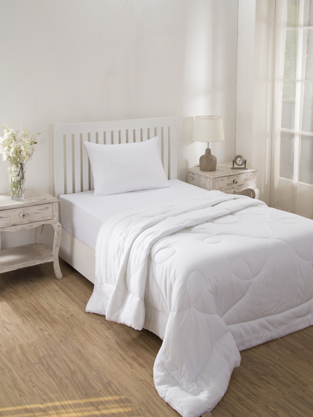 

MASPAR White Printed Single Bed Duvet Cover