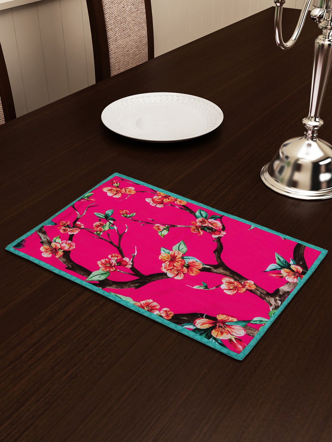 

SEJ by Nisha Gupta Green Printed Table Placemat