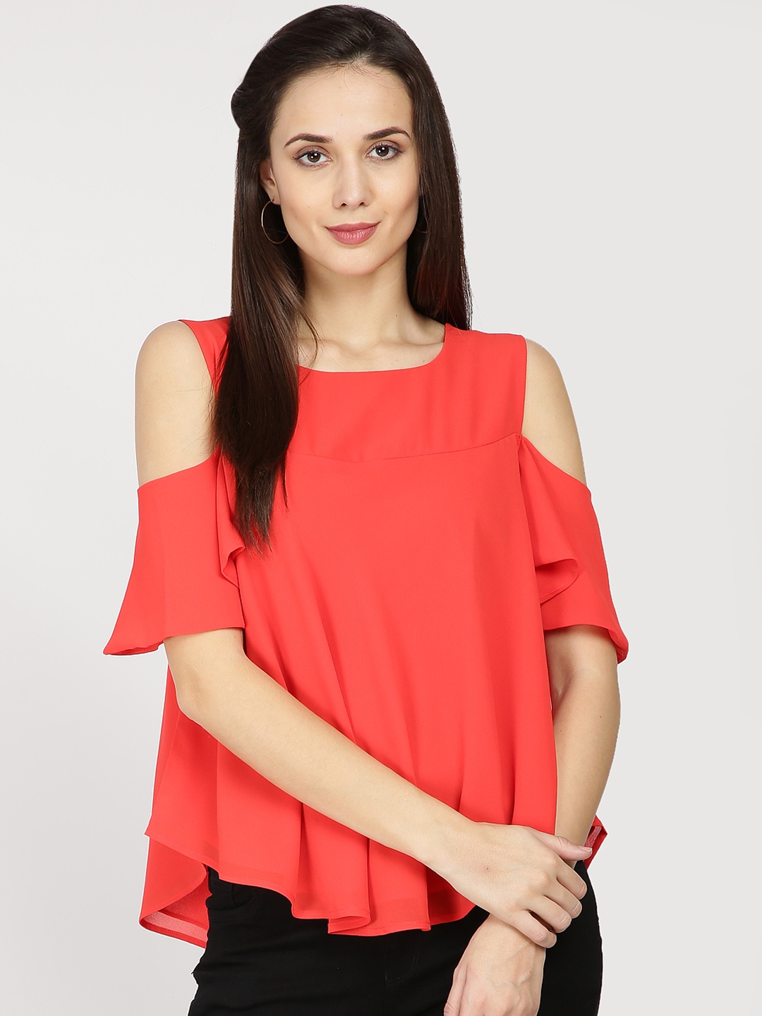

Gipsy Women Red Solid A-Line Top