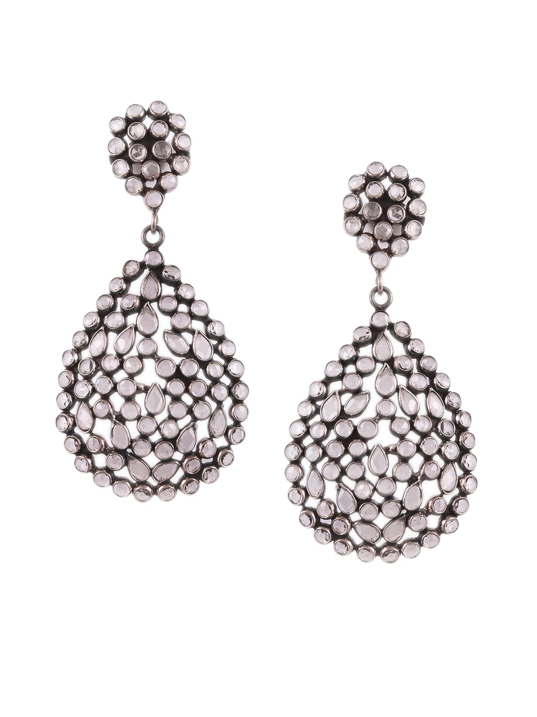 

Silvermerc Designs Silver-Plated Teardrop Shaped Drop Earrings