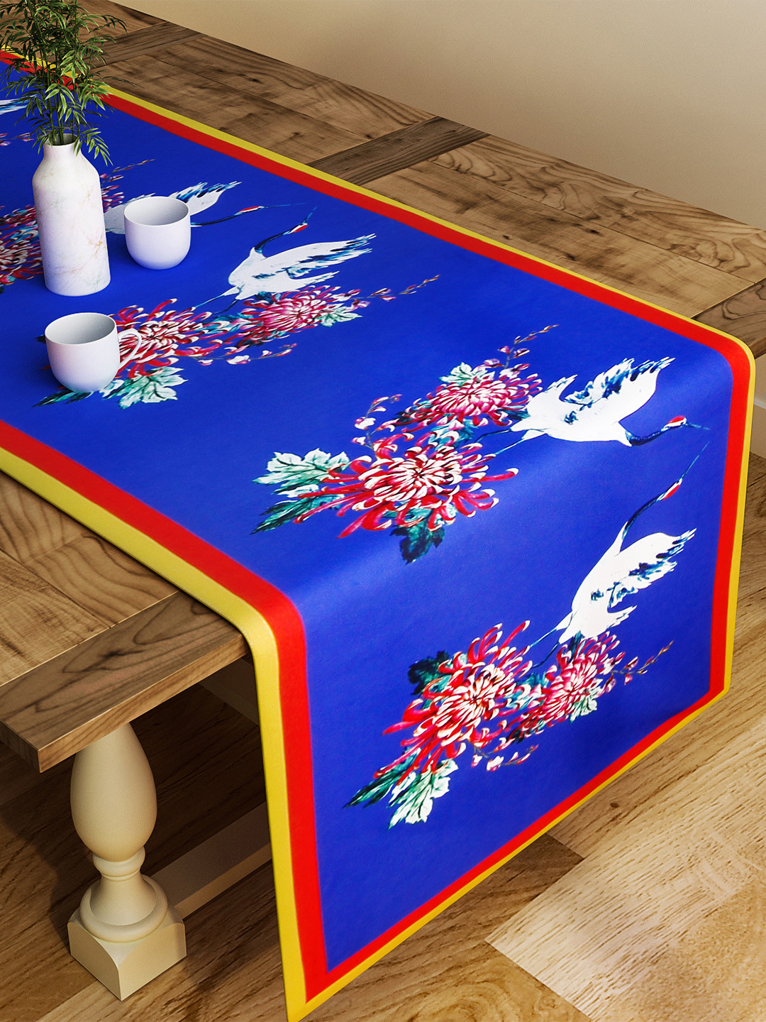 

SEJ by Nisha Gupta Blue Printed Table Runner