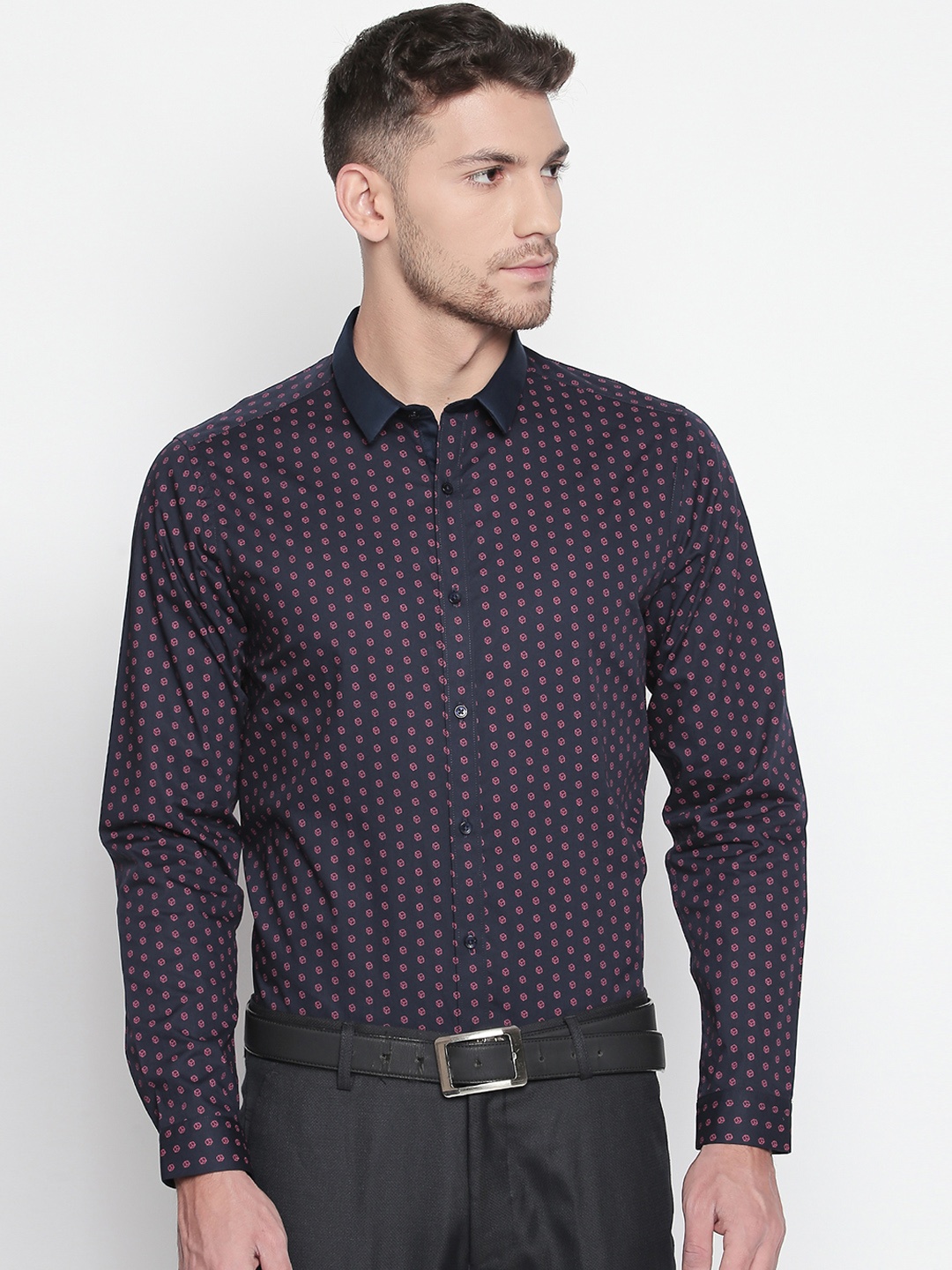 

RICHARD PARKER by Pantaloons Men Blue Slim Fit Printed Party Shirt