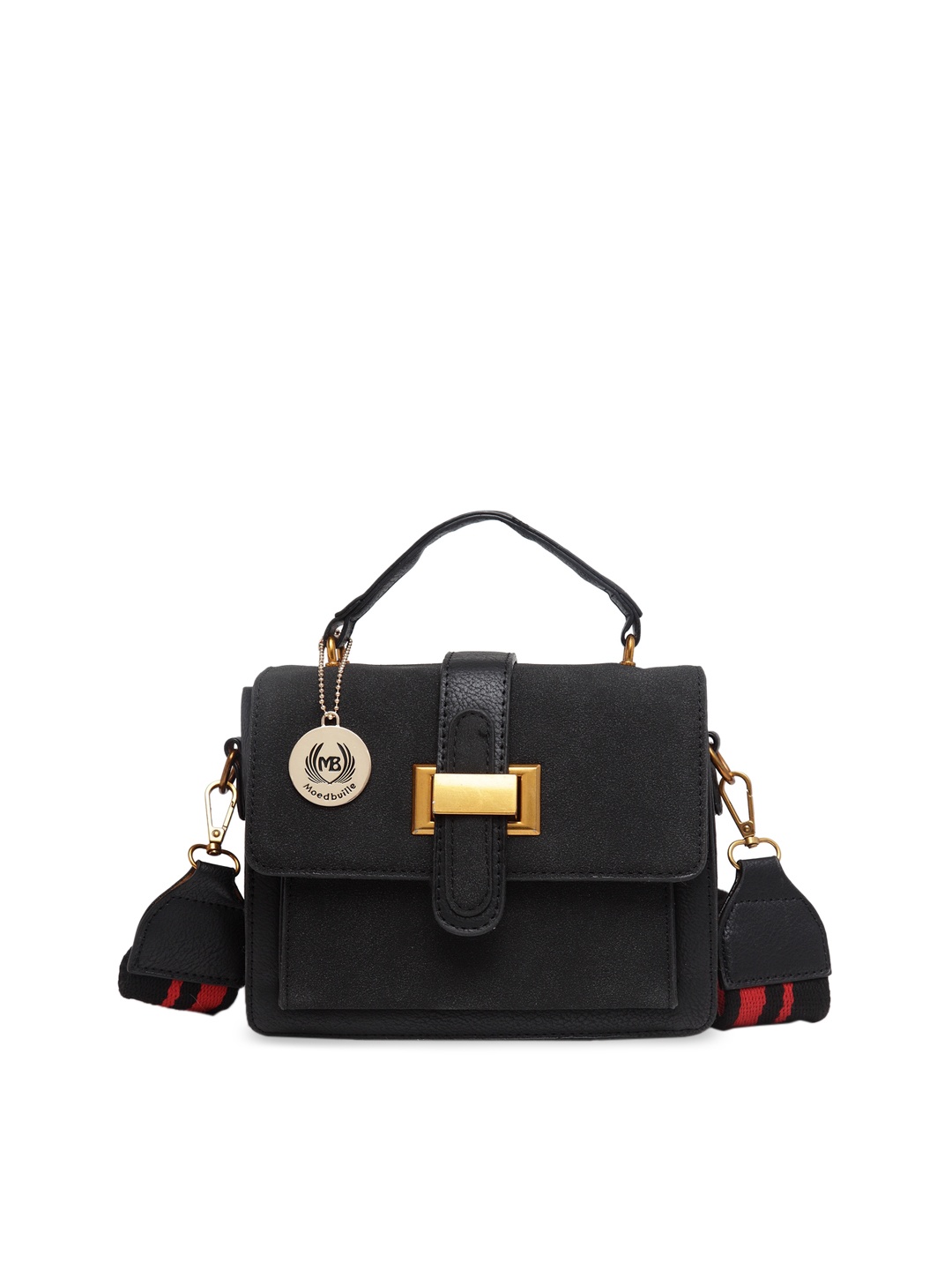 

Moedbuille Black Solid Satchel