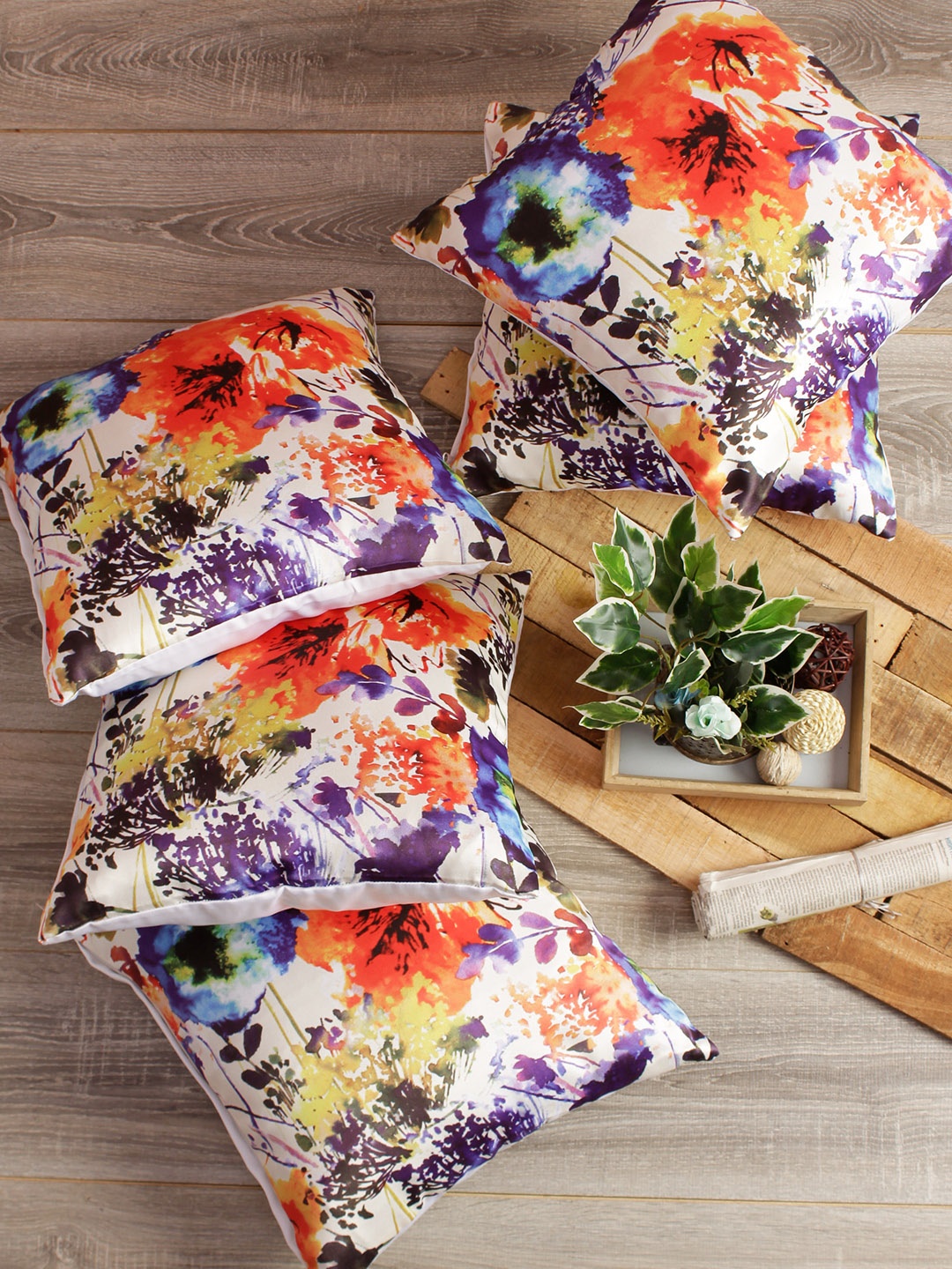 

Set of 5 Digital Printed Cushion Covers, Multi