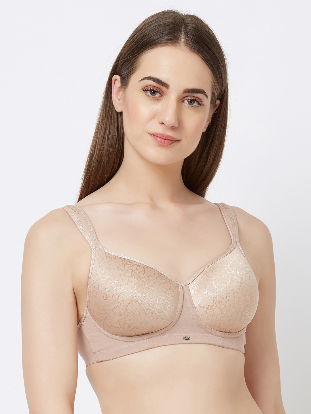 Soie Beige Printed Non-Wired Lightly Padded T-shirt Bra CB-126SHEER TAUPE