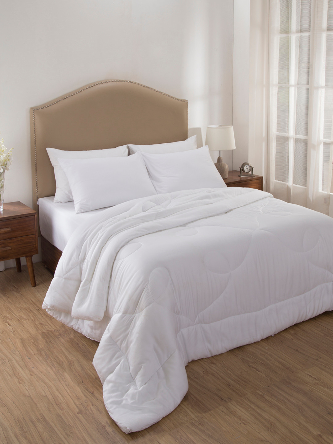 

MASPAR White Printed Double Bed Duvet Cover