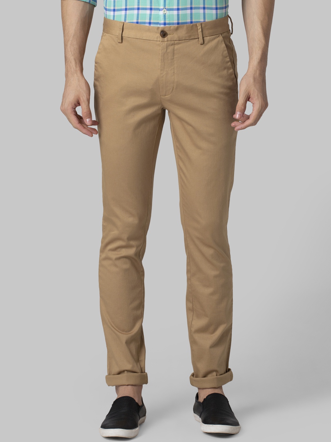 

Park Avenue Men Brown Regular Fit Solid Regular Trousers