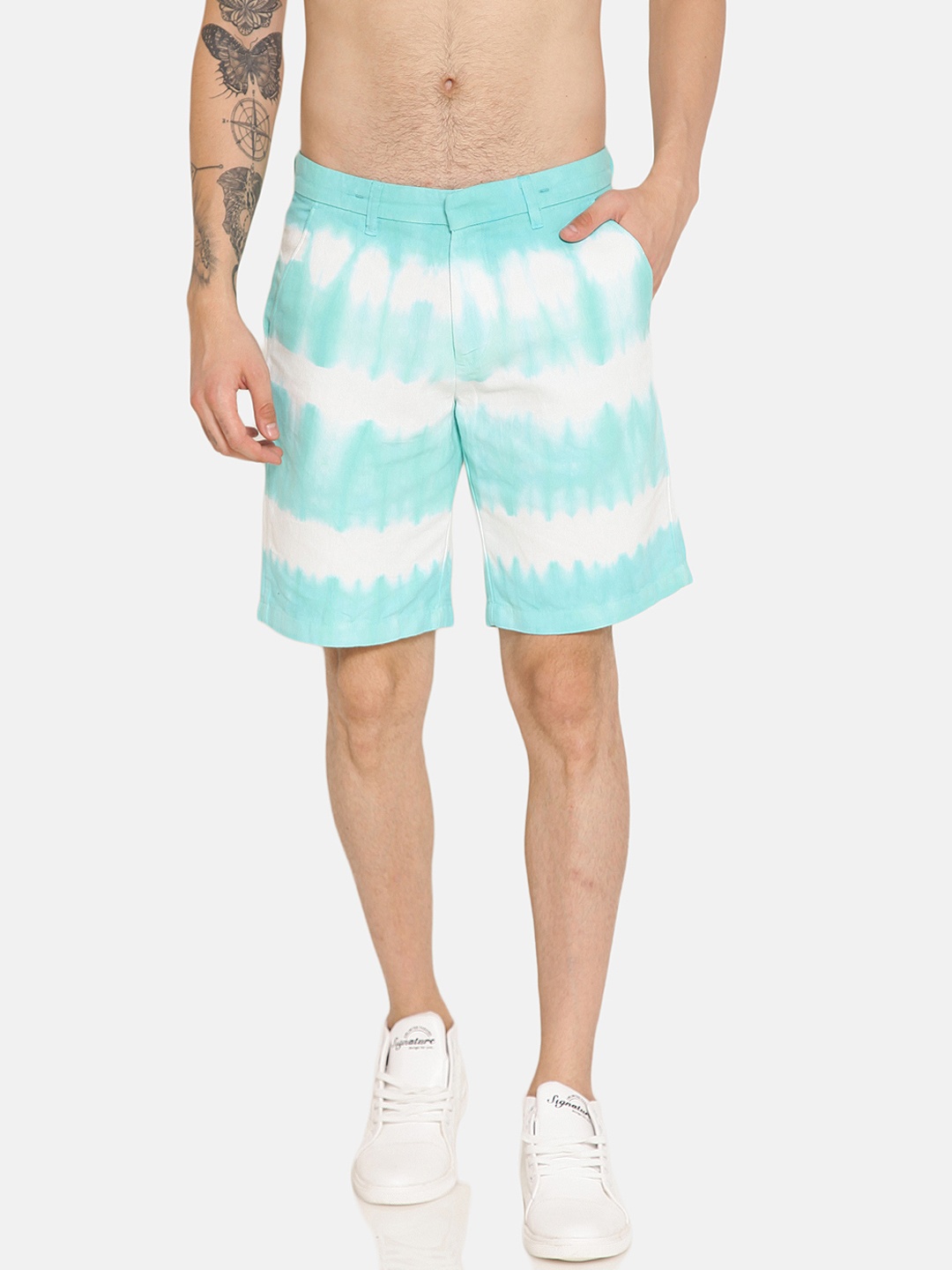 

Bene Kleed Men Blue Washed Loose Fit Regular Shorts