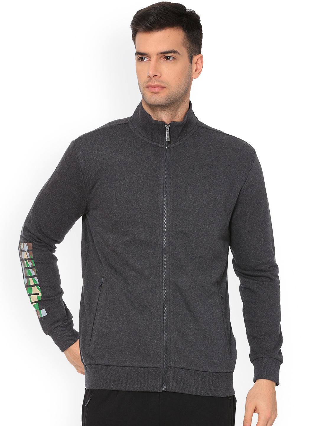 

Puma Men Grey Solid Track Jacket