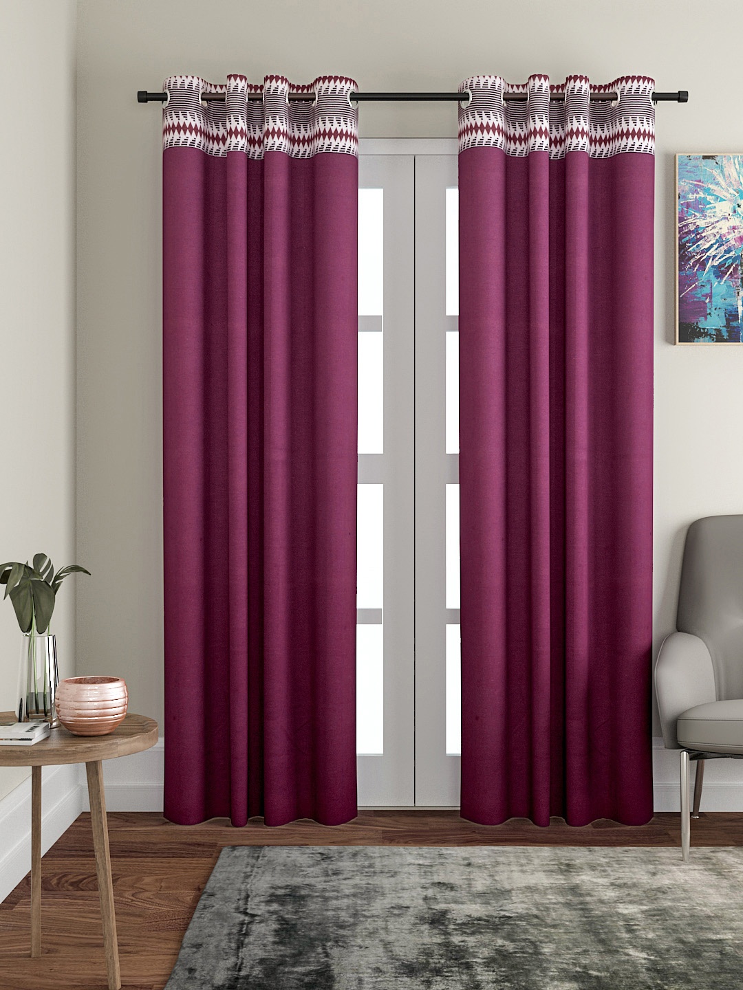 Soumya Purple Single Solid Door Curtain