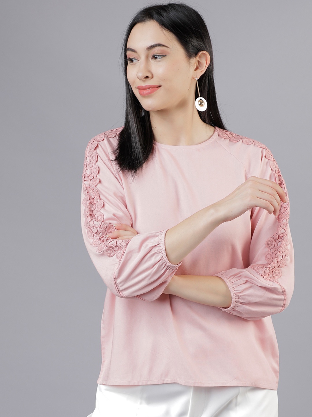 Tokyo Talkies Women Pink Solid Top