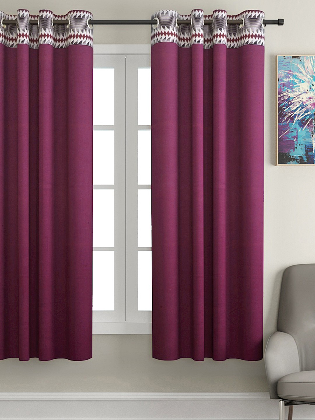 

Soumya Purple Solid Single Window Curtain