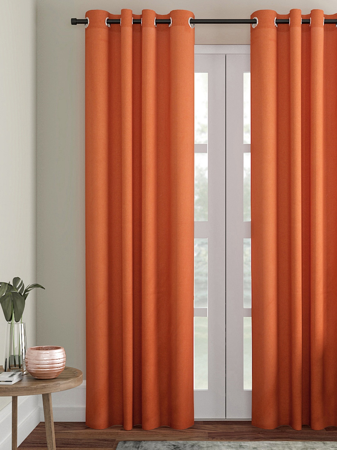 Soumya Orange Single Long Door Curtain