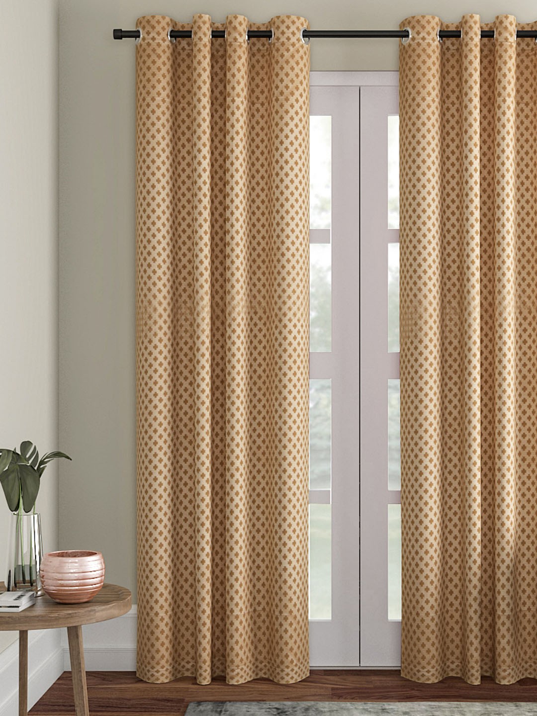

Soumya Brown Self Design Single Door Curtain