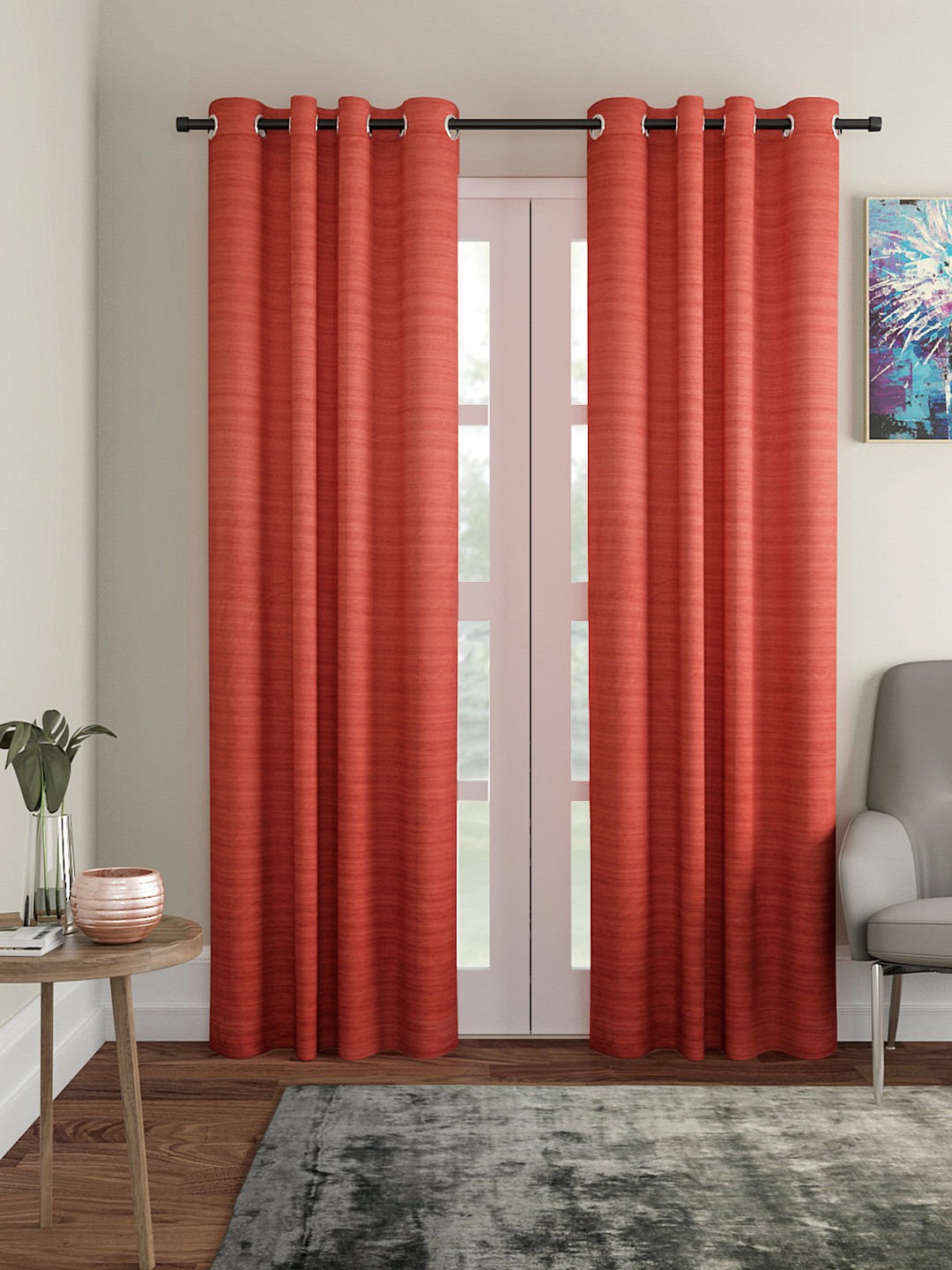 

Soumya Rust Red Single Long Door Curtain