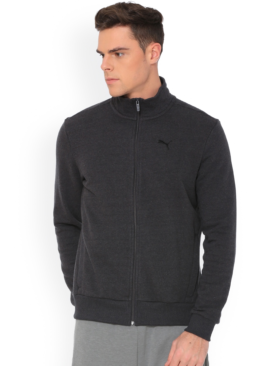 

Puma Men Grey Solid Track Jacket
