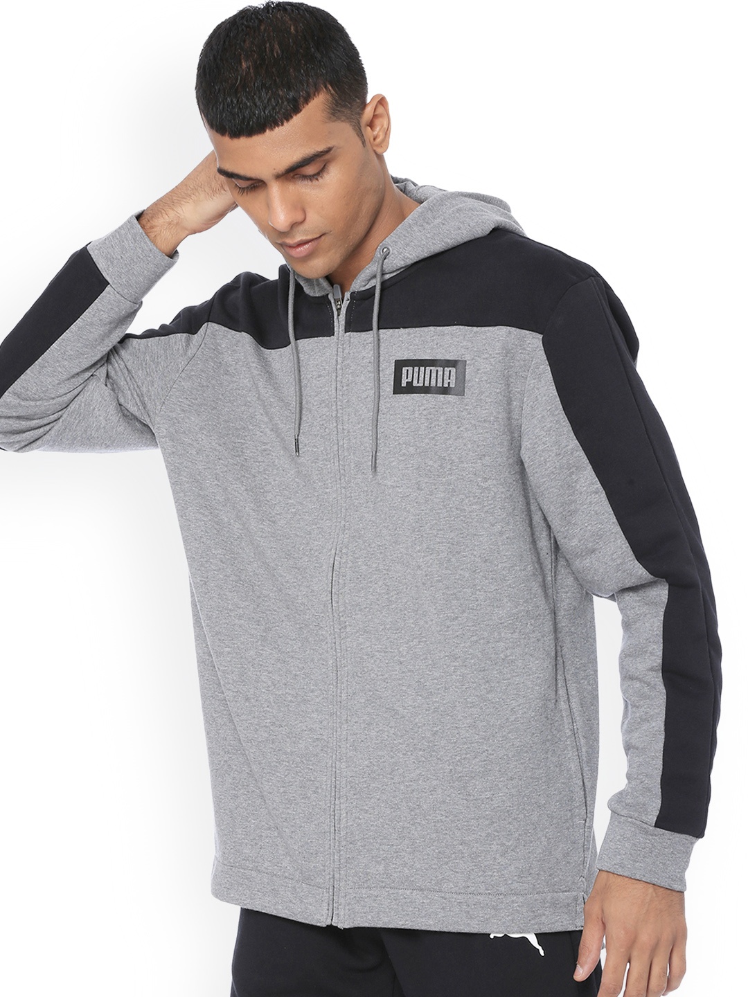 

Puma Men Grey Colourblocked Track Jacket