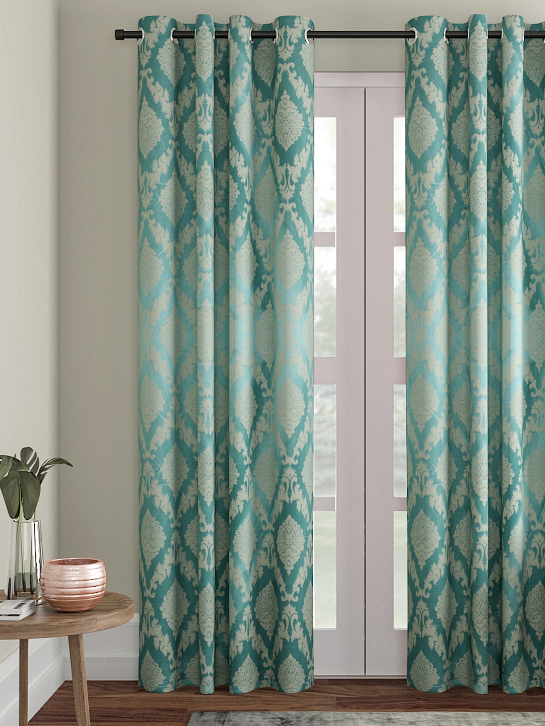 Soumya Turquoise Blue Single Door Curtain
