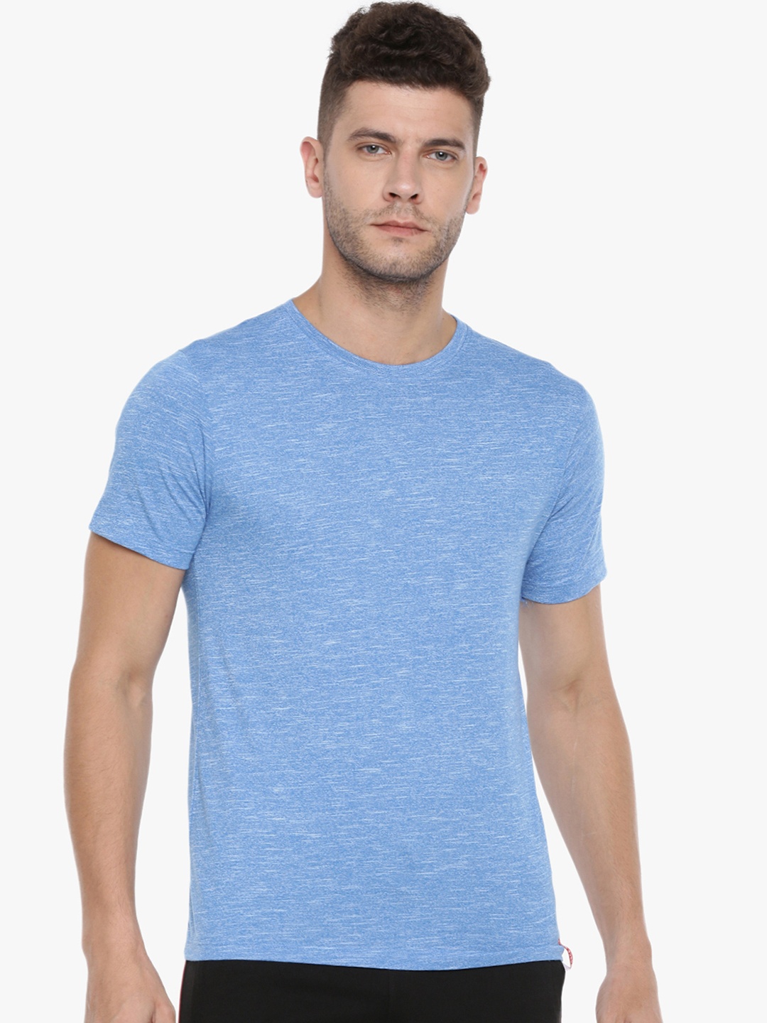 

Force NXT Men Blue Solid Round Neck T-shirt