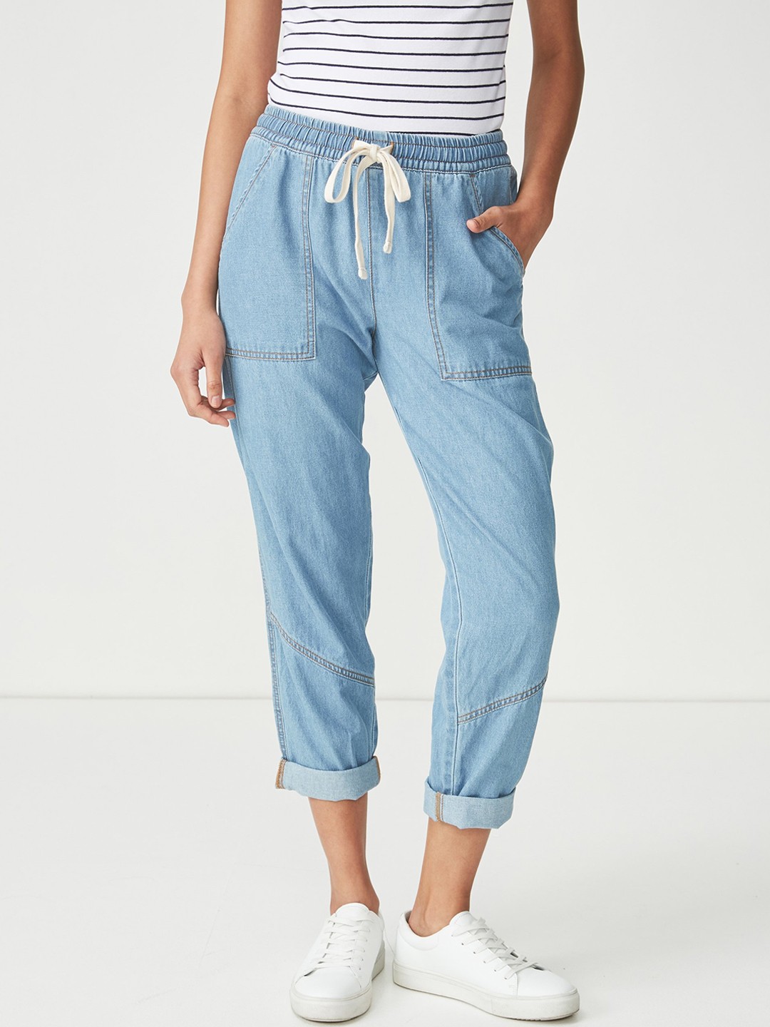 

COTTON ON Women Blue Regular Fit Solid Regular Trousers