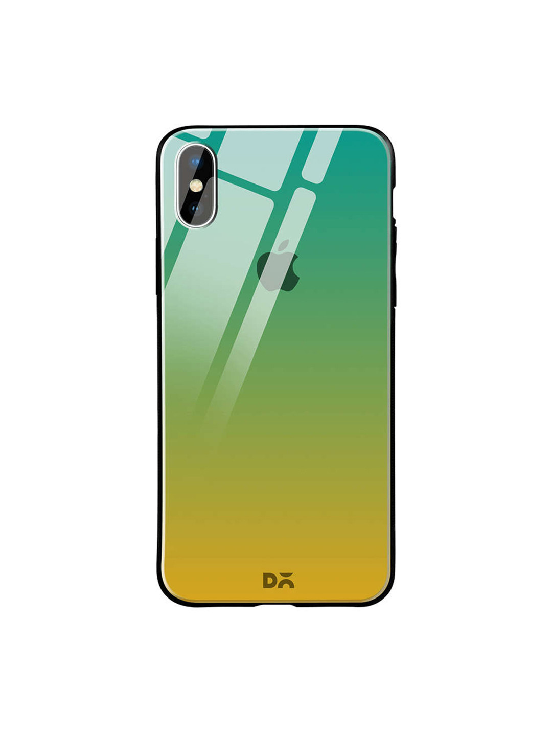 

DailyObjects Green & Mustard iPhone X Glass Case Cover