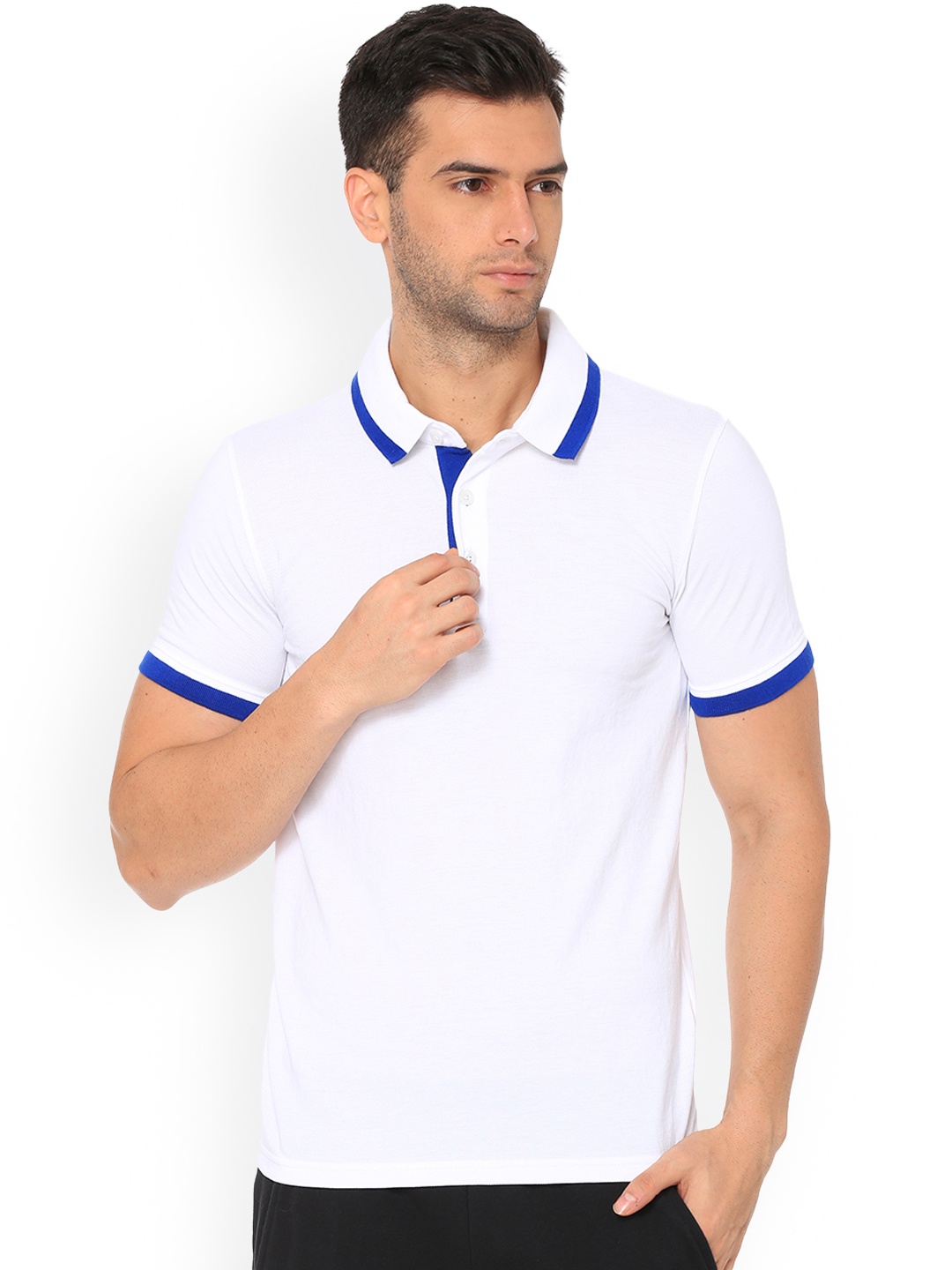

Puma Men White Solid Polo Collar T-shirt