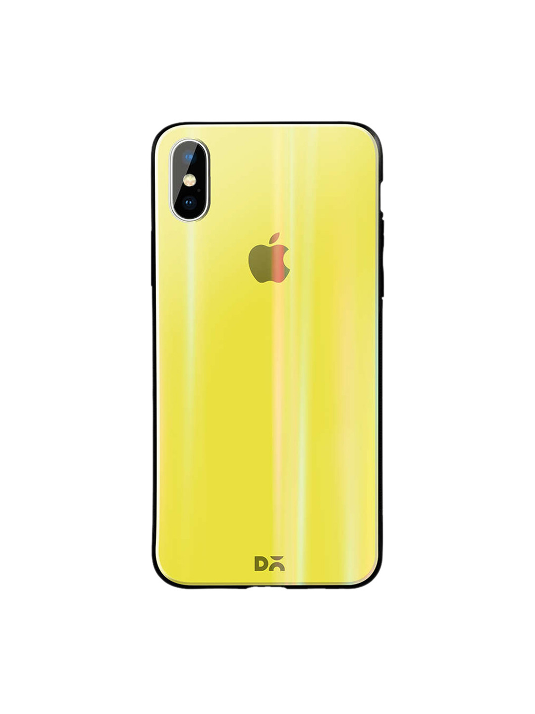 

DailyObjects Yellow iPhone XS Holographic Glass Case Cover