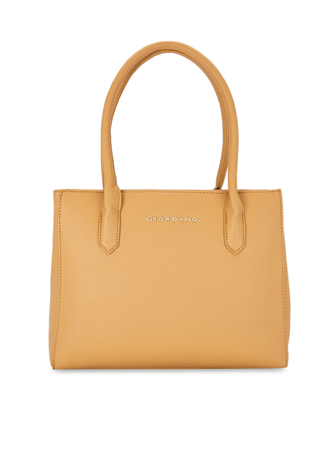 

GIORDANO Yellow Solid Handheld Bag, Beige