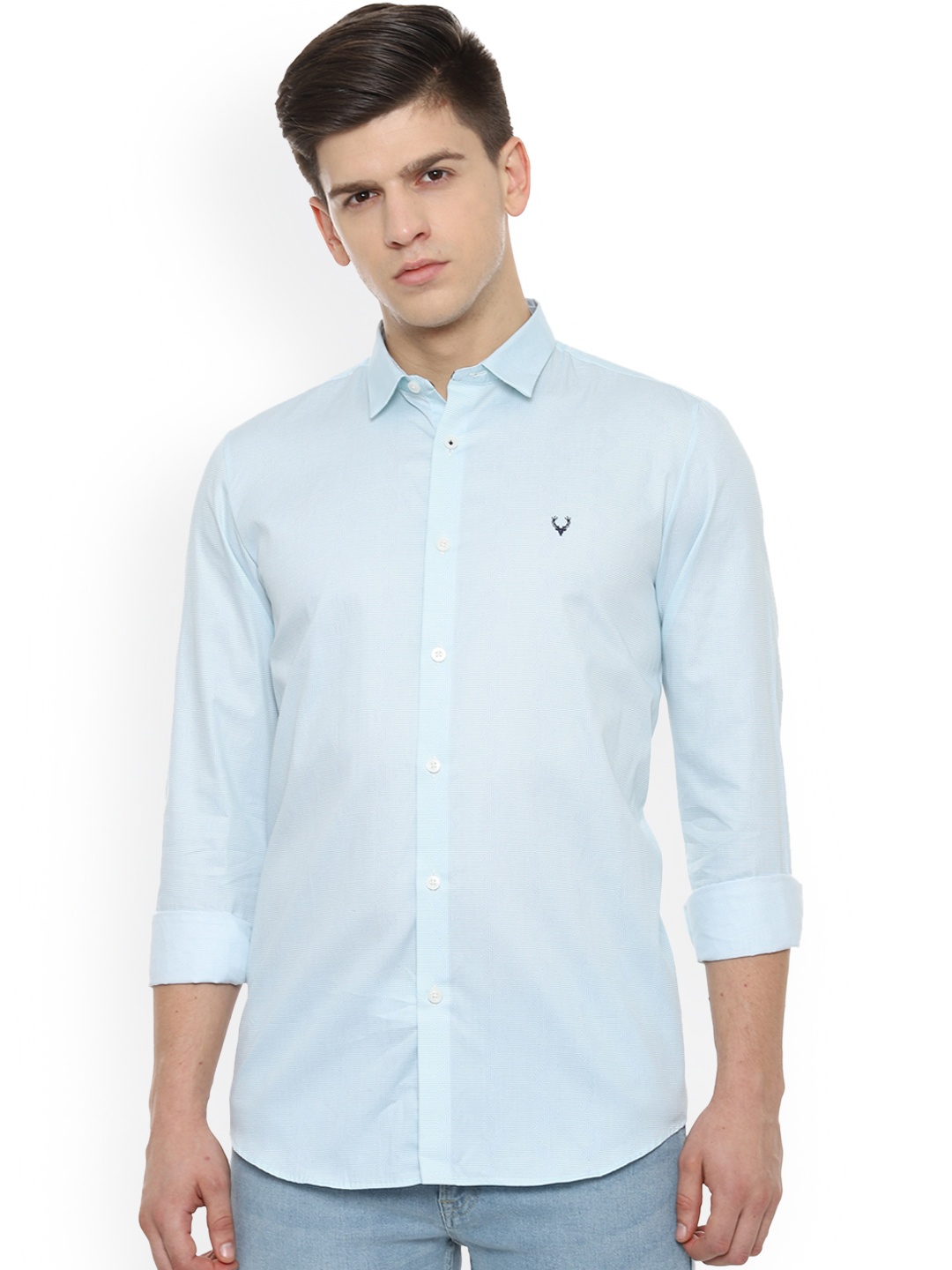 

Allen Solly Men Blue & Off-White Slim Fit Printed Casual Shirt
