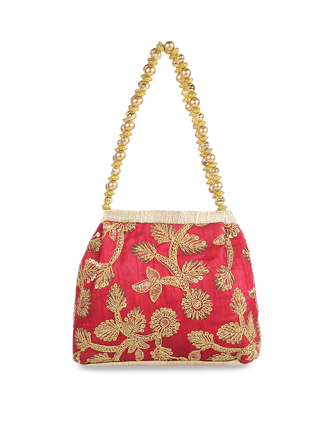 Mochi Maroon Embroidered Clutch
