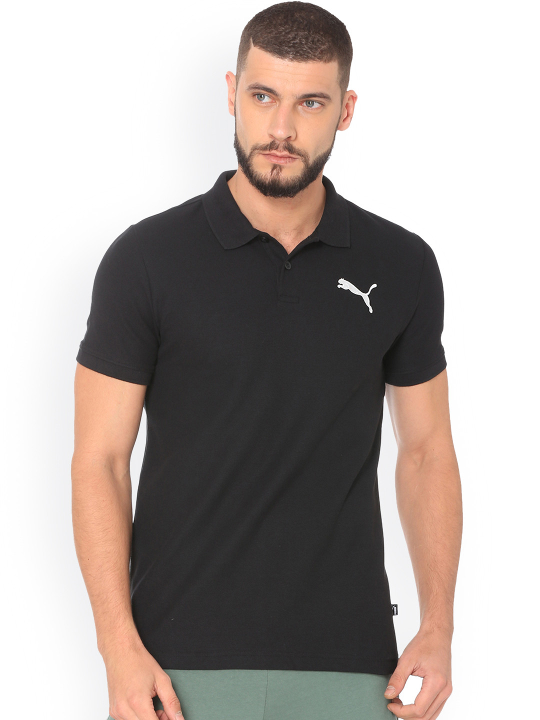 

Puma Men Black ESS Pique Polo Solid Polo Collar T-shirt