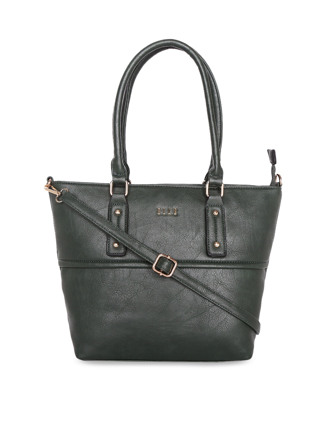 

ELLE Olive Green Solid Shoulder Bag