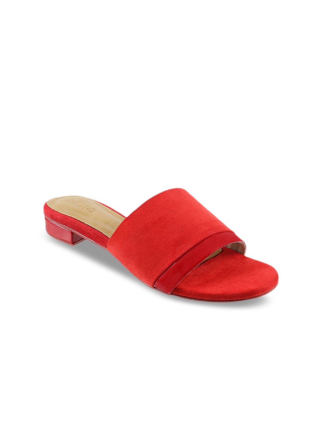 

Metro Women Red Solid Open Toe Flats