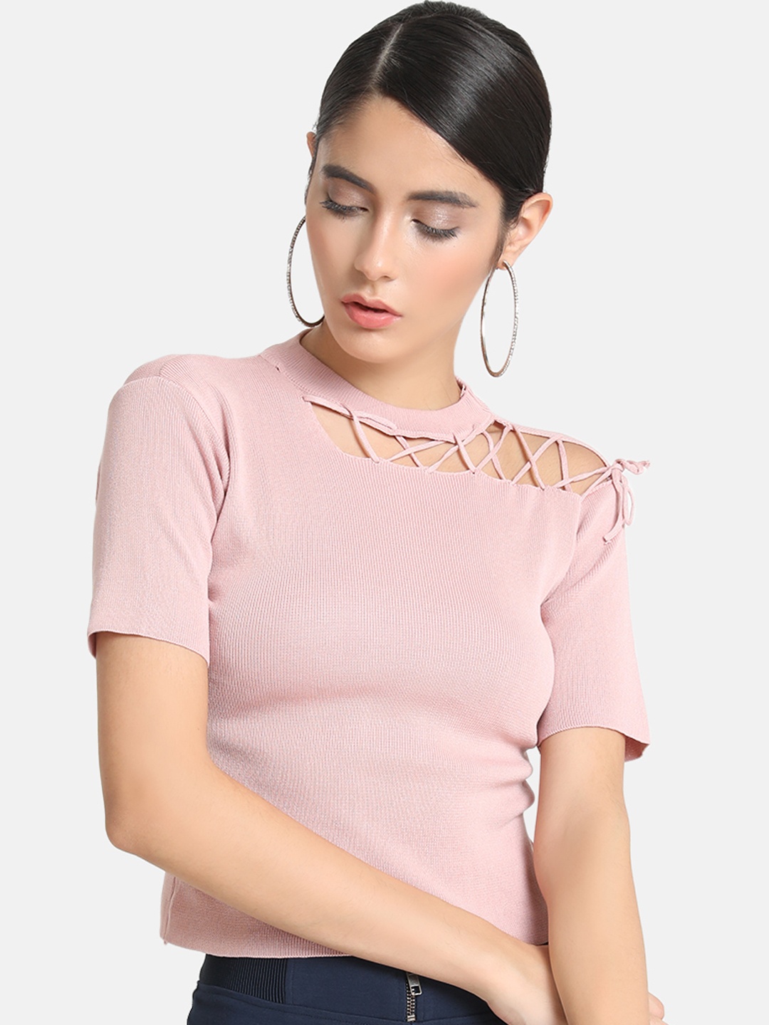 

Kazo Women Peach-Coloured Solid Top
