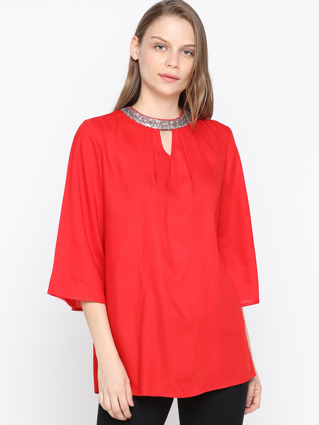 

IDK Red Solid Tunic