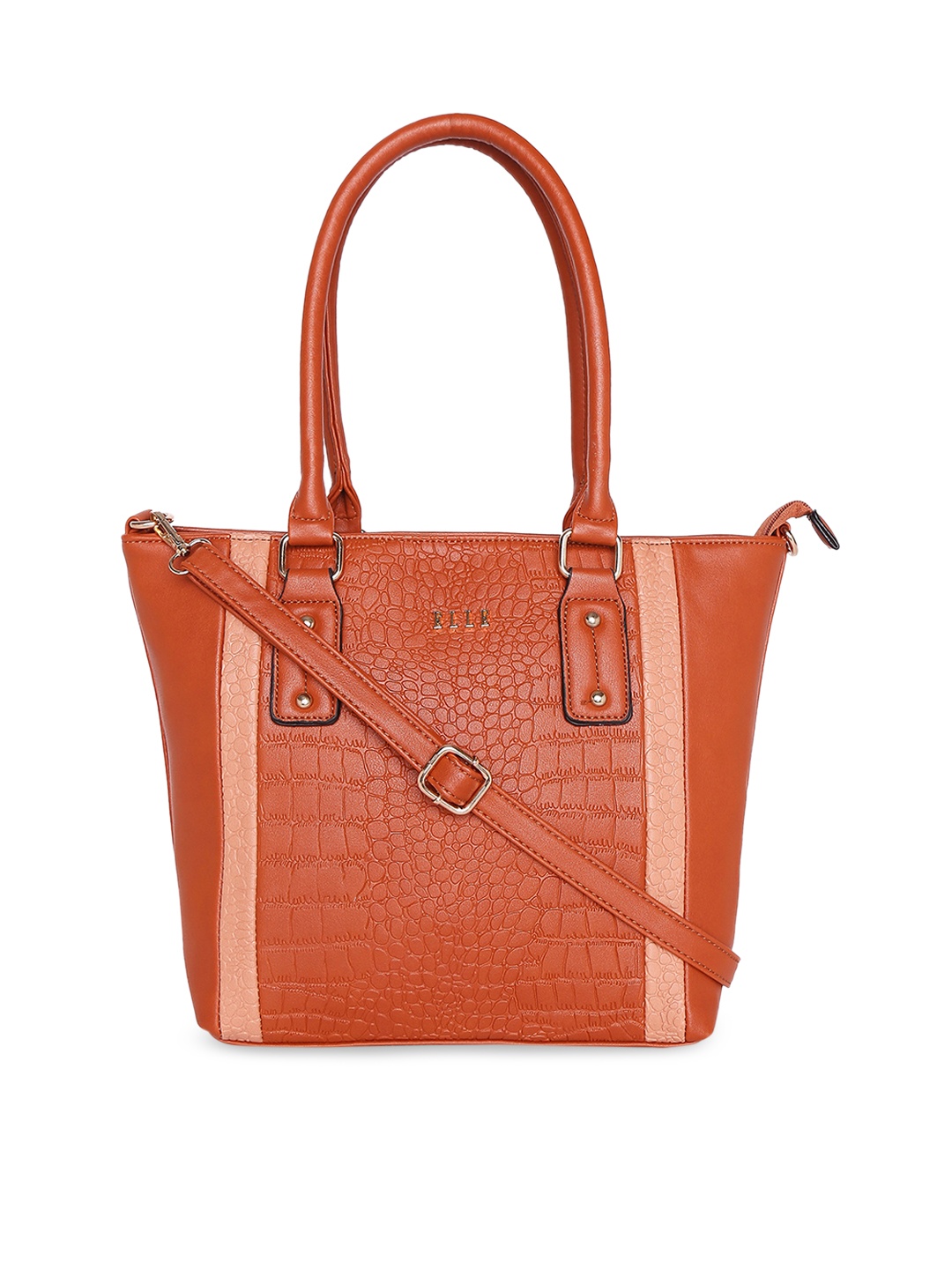 

ELLE Brown Textured Shoulder Bag