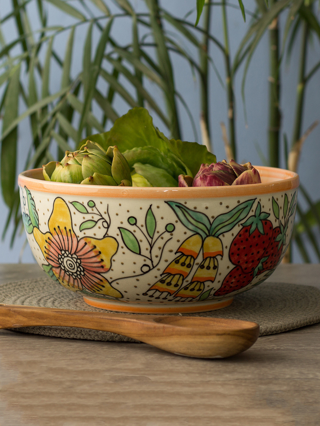 

The Wishing Chair Multicoloured Handpainted Stoneware Bowl, Multi
