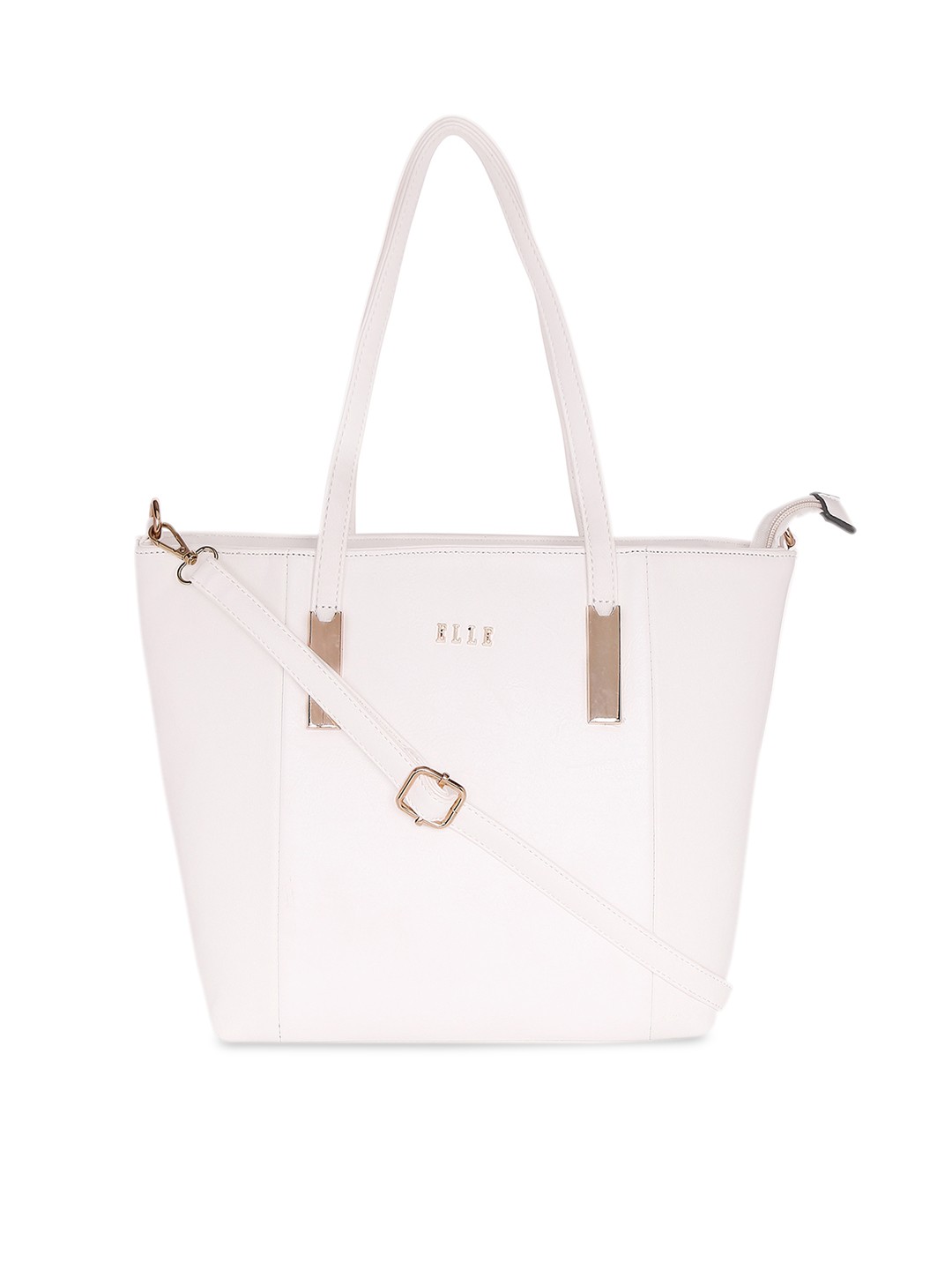 

ELLE White Solid Shoulder Bag