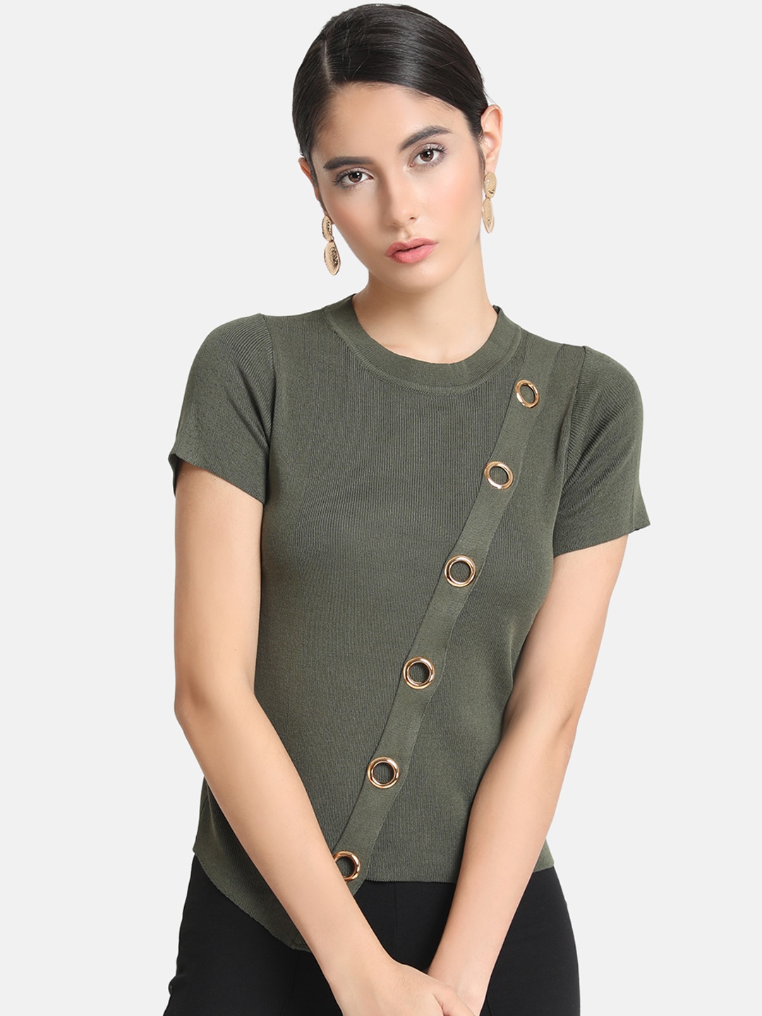 

Kazo Women Olive Green Solid Top