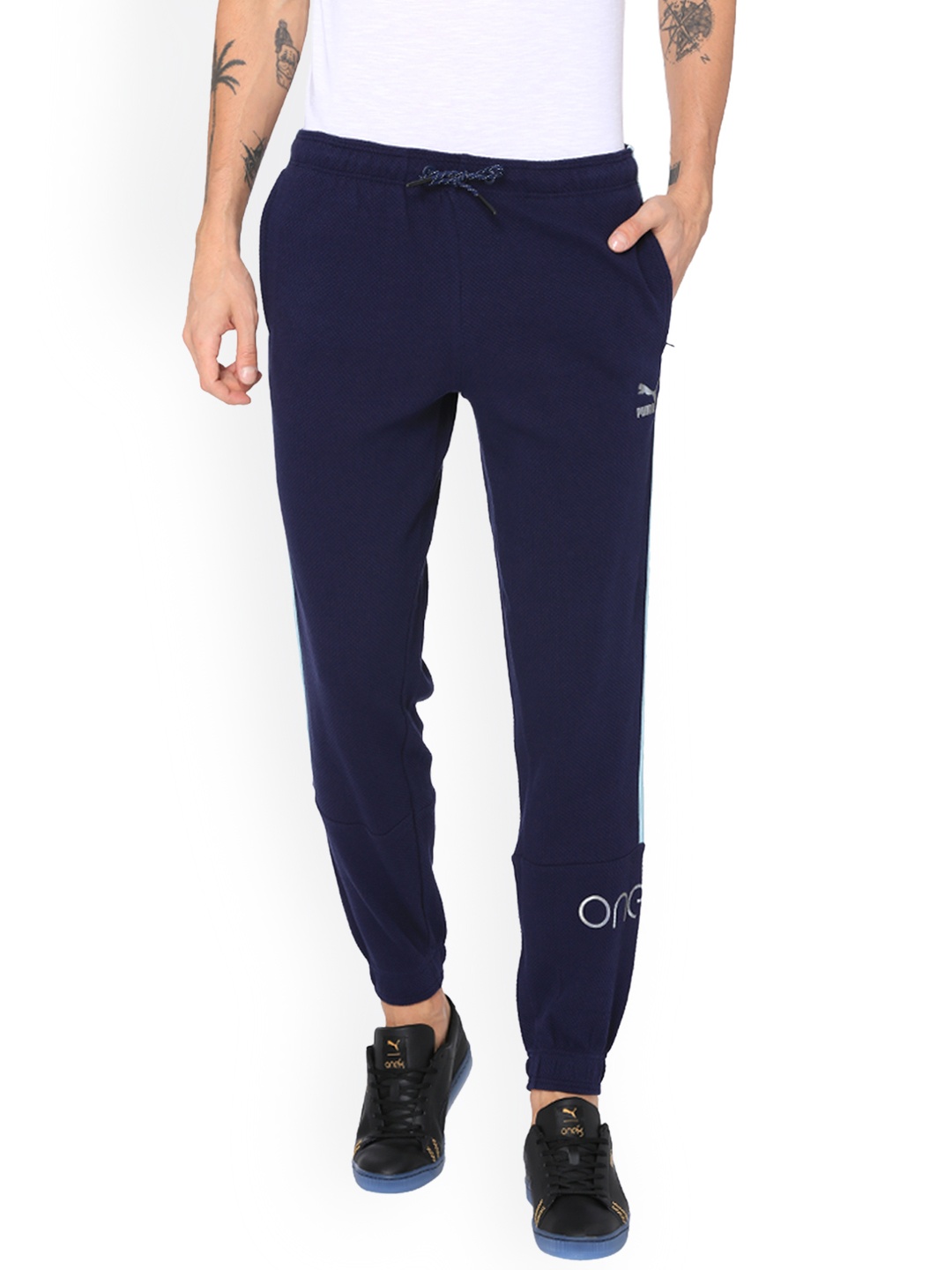 

Puma Men Blue Solid VK Sweat Pants Peacoat Straight-Fit Joggers