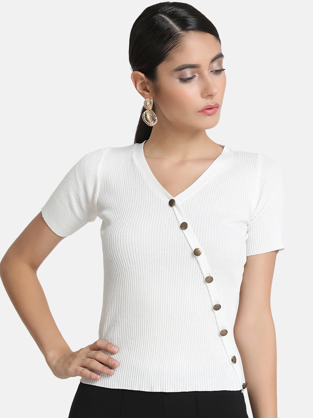 

Kazo Women White Solid Top