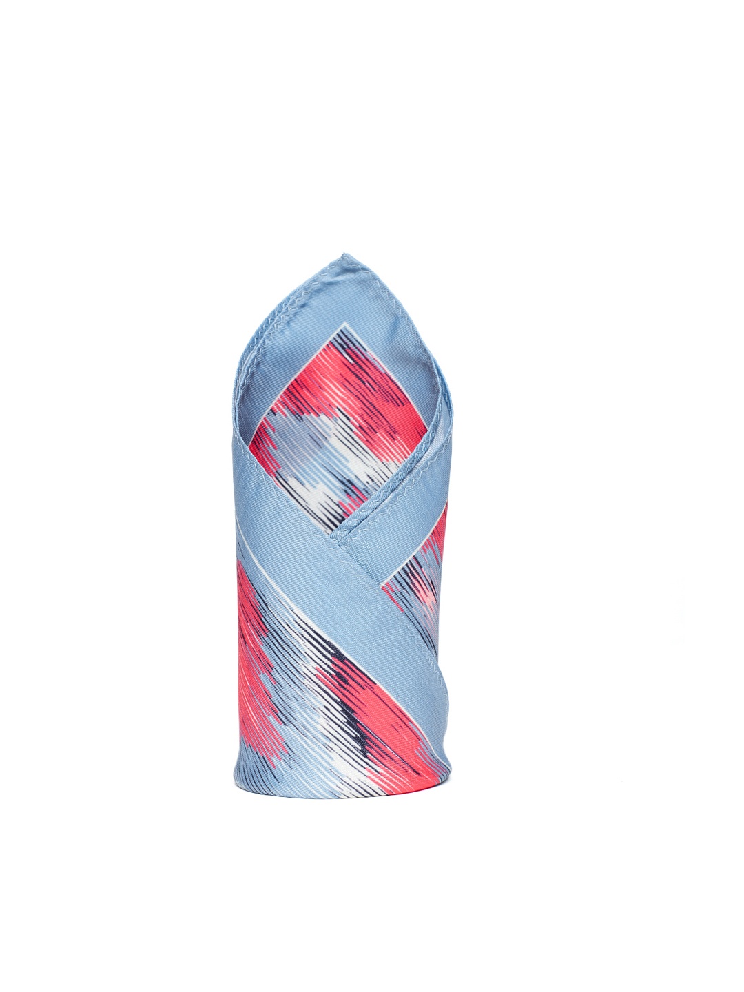 

Alvaro Castagnino Blue & Peach-Coloured Printed Pocket Square